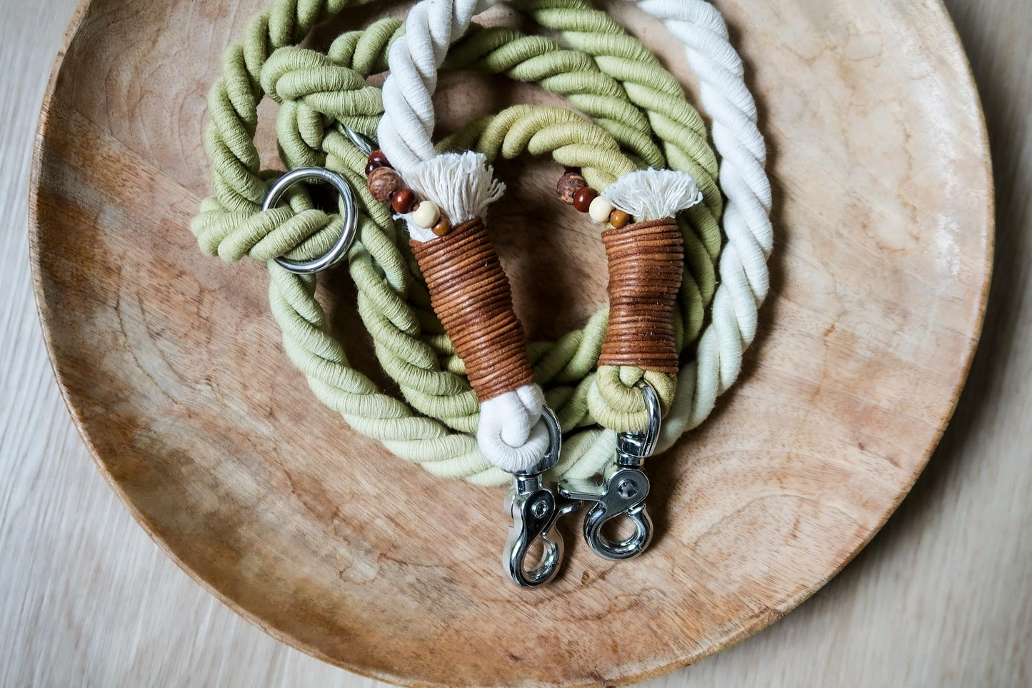 Khaki přepínací BOHO vodítko / 1,7m