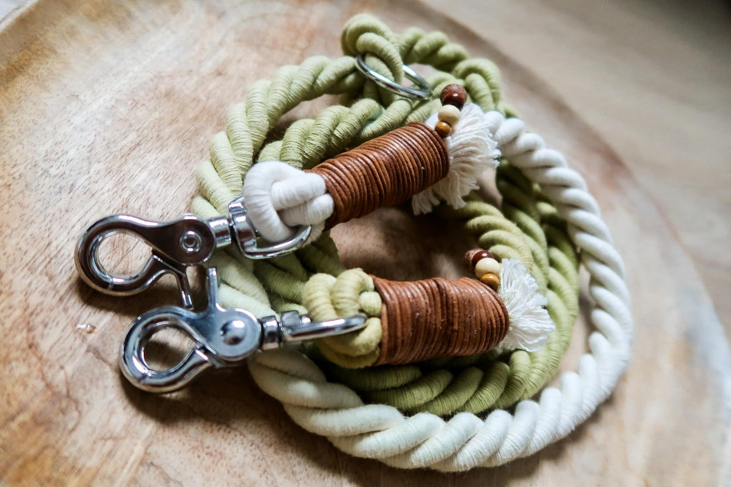 Khaki přepínací BOHO vodítko / 1,7m