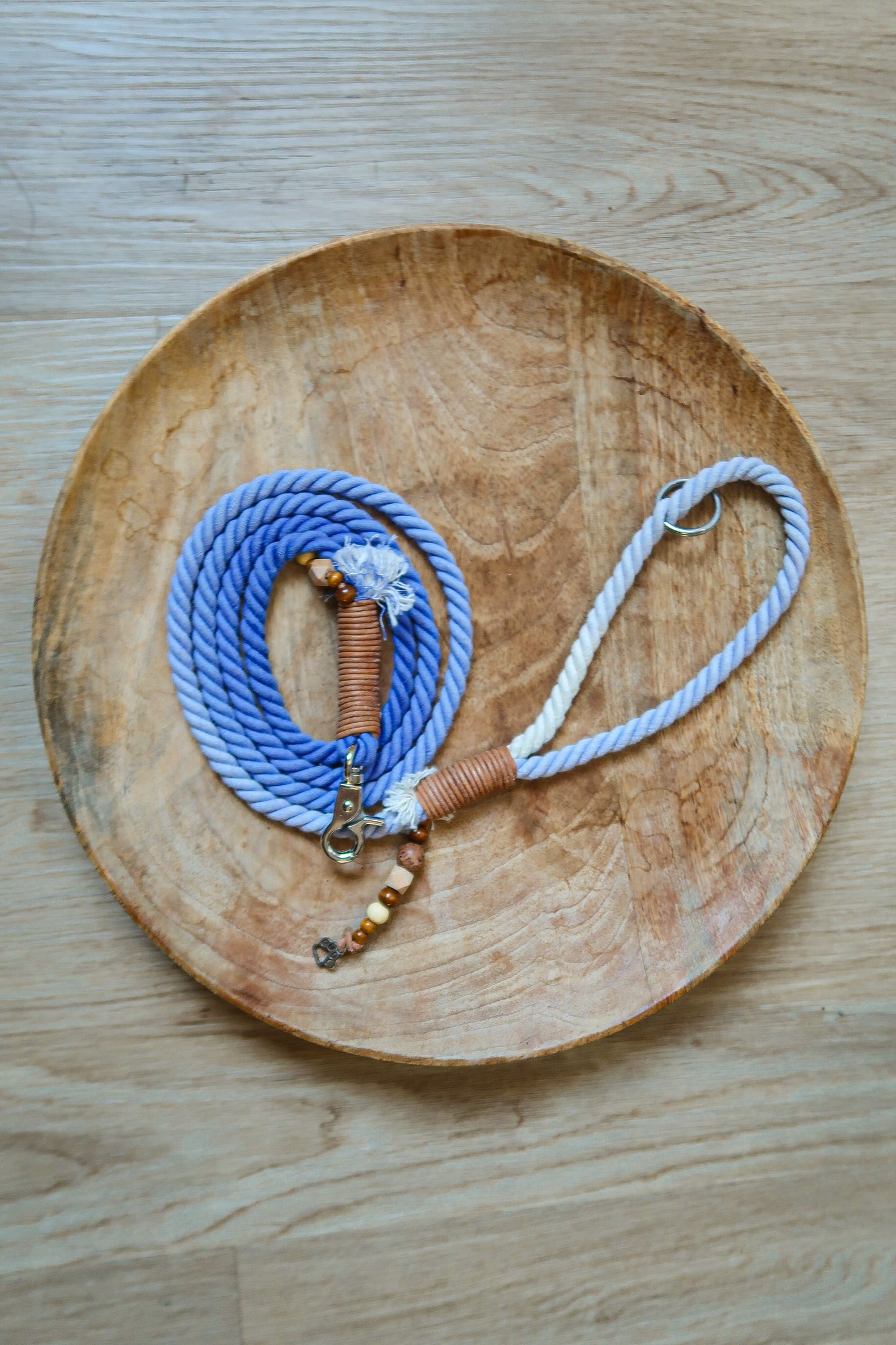 BOHO vodítko pro malé pejsky s ručkou / 1,2m - modrá lila