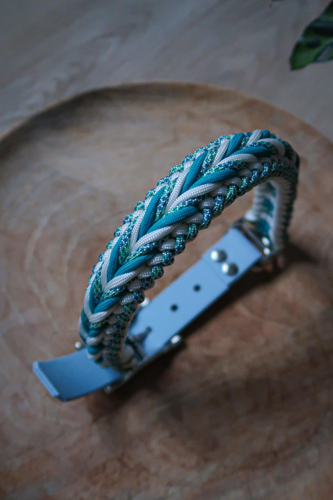 Paracordový obojek s biothanovým řemínkem / 38 - 44cm