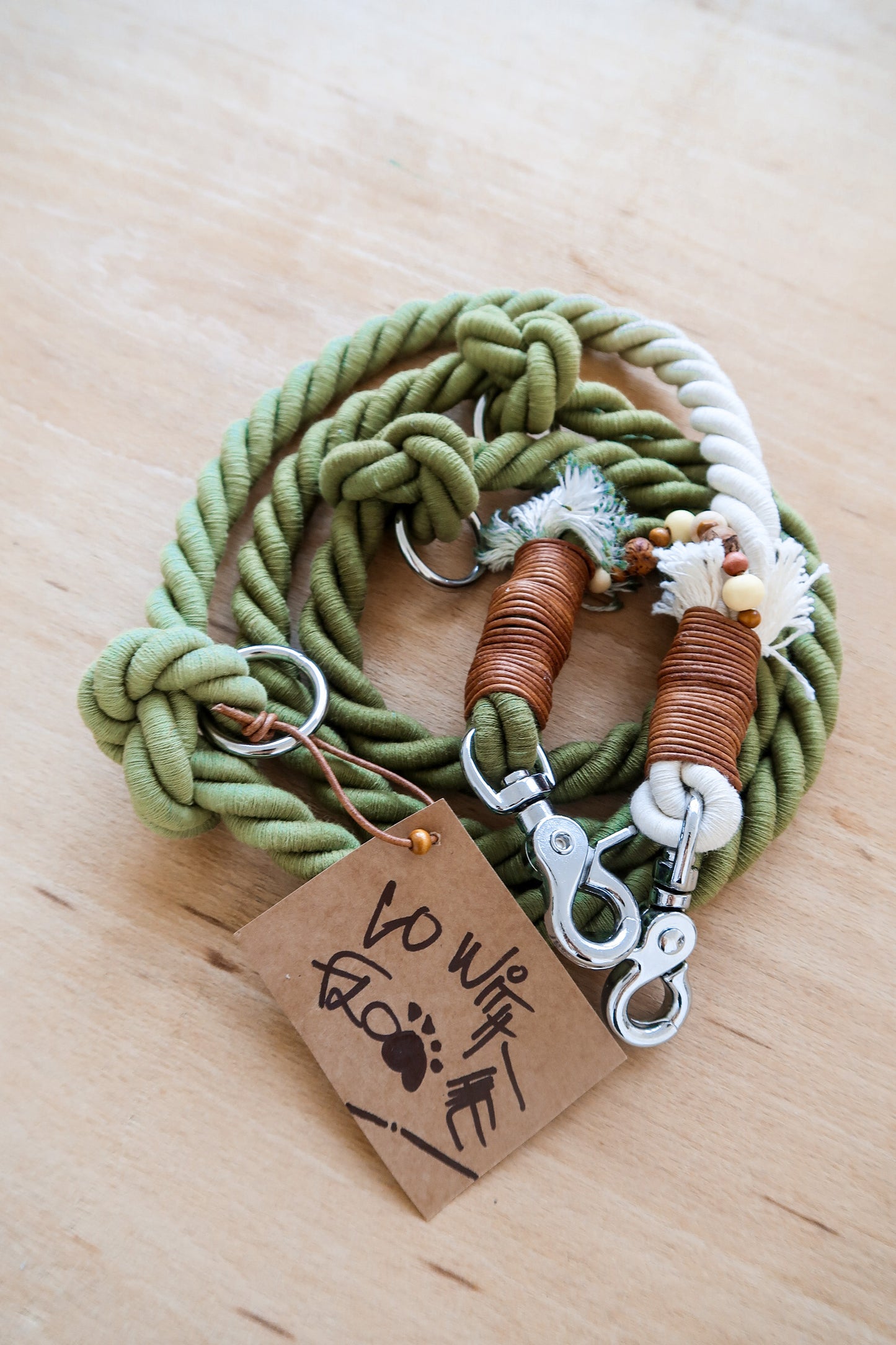 Khaki BOHO vodítko