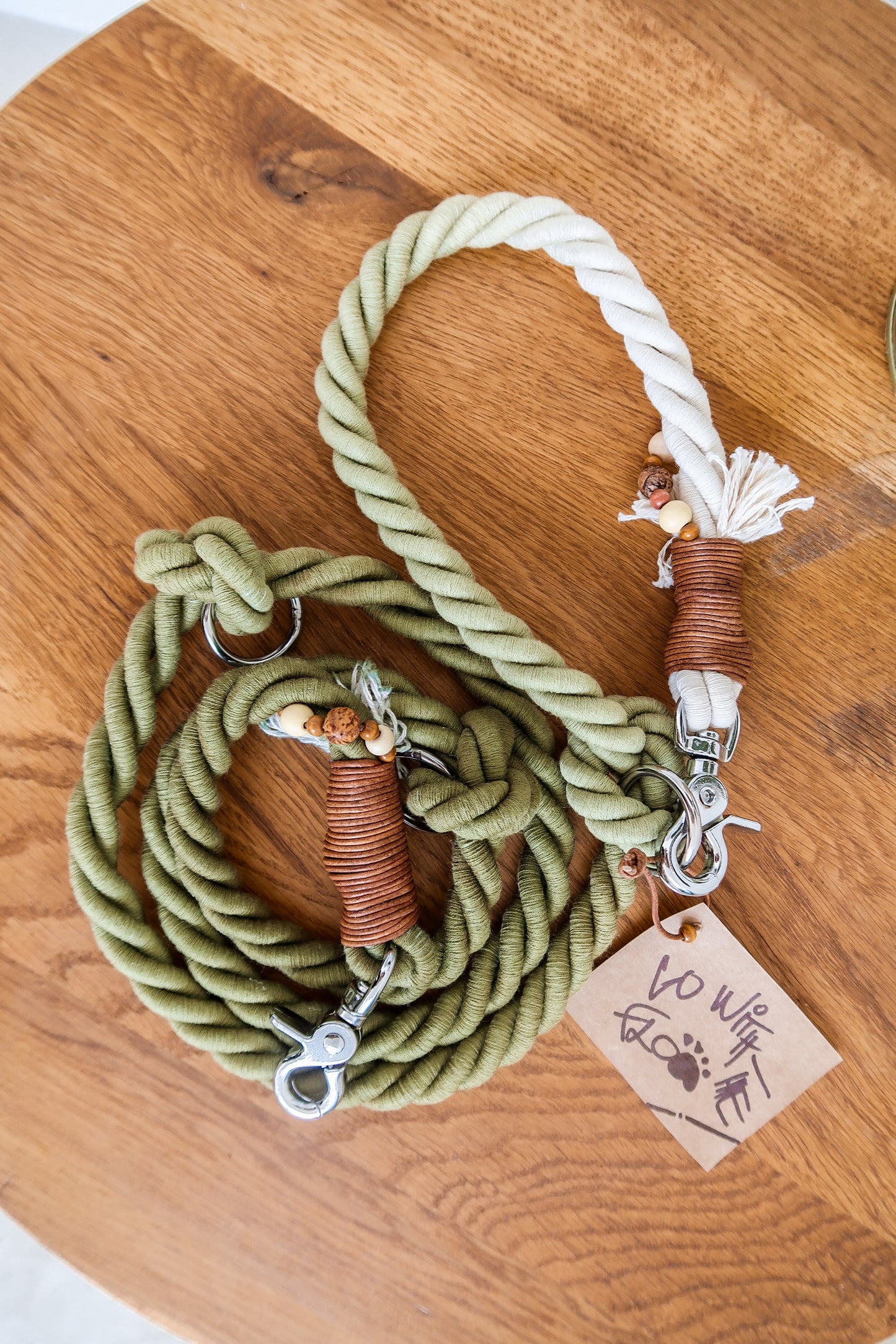 Khaki BOHO vodítko