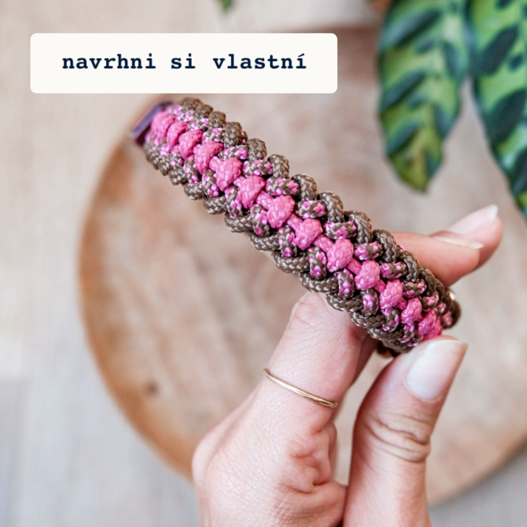 Paracordový obojek MAEVA pro malé pejsky s BioThane® řemínkem na míru