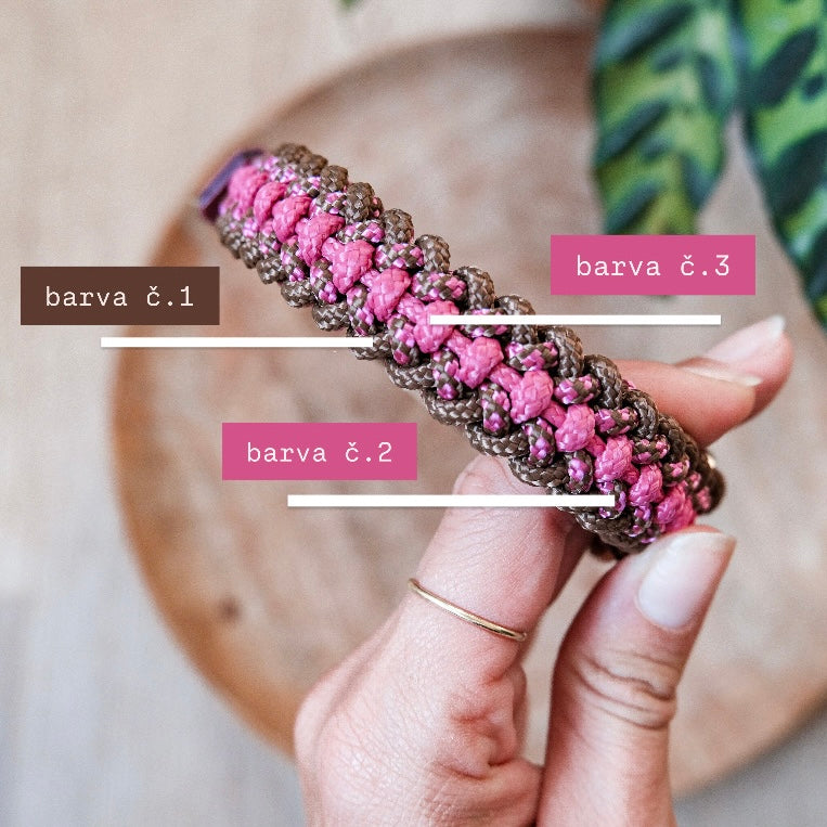 Paracordový obojek MAEVA pro malé pejsky s BioThane® řemínkem na míru