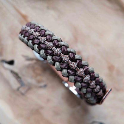 Paracordový obojek MAEVA s biothanovým řemínkem / 30-33cm