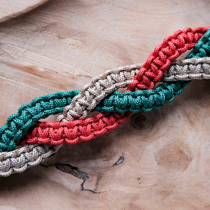 Vánoční paracordový obojek s biothanovým řemínkem / 44 - 50cm