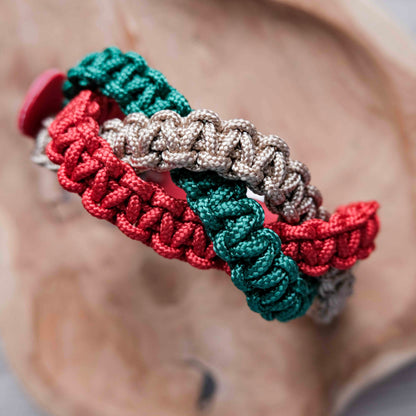 Vánoční paracordový obojek s biothanovým řemínkem / 44 - 50cm